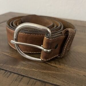 Silver Creek Collection Men's Genuine Tooled Leather Western Belt sz 42 brown